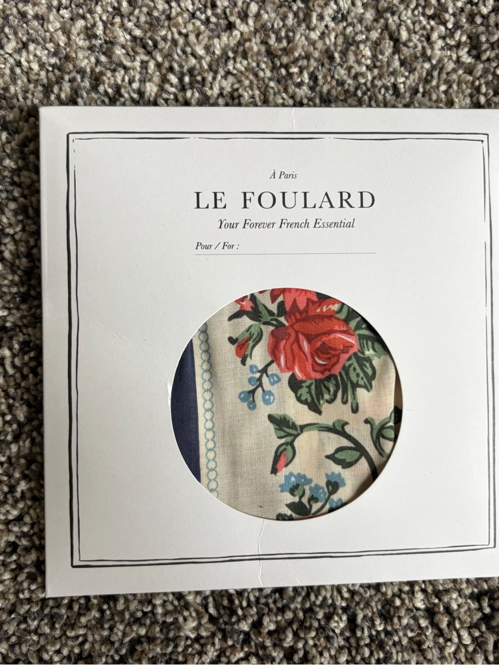 Sezane Margaret Blue Flower Scarf, NWT